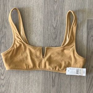 Women brand new PACSUN “sport” swim top with split neckline in Medium size.
